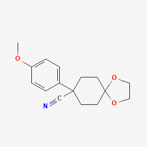 molecular formula C16H19NO3 B8738060 1,4-Dioxaspiro[4.5]decane-8-carbonitrile, 8-(4-methoxyphenyl)- CAS No. 5263-42-3