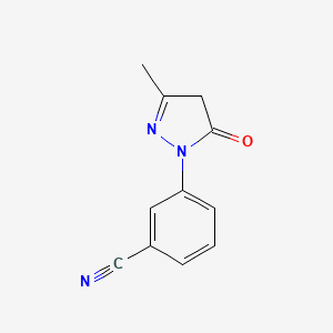 molecular formula C11H9N3O B8738063 3-(4,5-dihydro-3-methyl-5-oxo-1H-pyrazol-1-yl)Benzonitrile CAS No. 53563-10-3