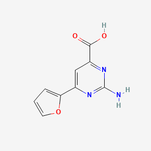 molecular formula C9H7N3O3 B8738103 2-Amino-6-(2-furyl)pyrimidine-4-carboxylic acid 