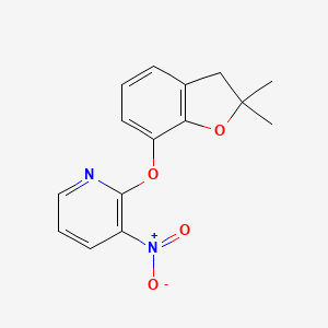 molecular formula C15H14N2O4 B8738199 2-(2,2-Dimethyl-2,3-dihydrobenzofuran-7-yloxy)-3-nitropyridine 