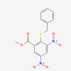 2-Benzylthio-3,5-dinitrobenzoic acid methyl ester