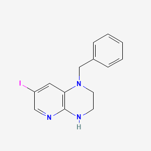 molecular formula C14H14IN3 B8738288 1-Benzyl-7-iodo-1,2,3,4-tetrahydropyrido[2,3-b]pyrazine CAS No. 957194-05-7