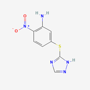 molecular formula C8H7N5O2S B8738315 2-Nitro-5-[(1H-1,2,4-triazol-5-yl)sulfanyl]aniline CAS No. 55564-45-9
