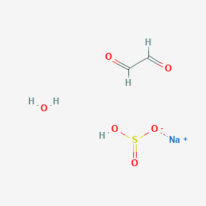 molecular formula C2H5NaO6S B8738347 Glyoxal-sodium bisulfite hydrate 