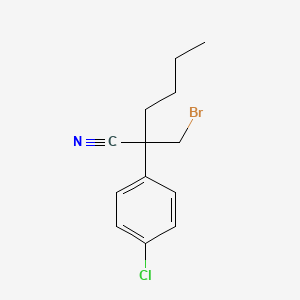 molecular formula C13H15BrClN B8738390 1-Bromo-2-cyano-2-(4-chlorophenyl)hexane 
