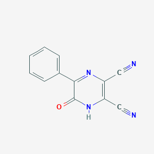 molecular formula C12H6N4O B8738418 6-Oxo-5-phenyl-1,6-dihydropyrazine-2,3-dicarbonitrile 