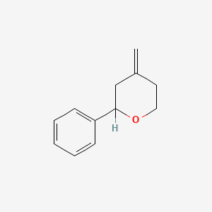 molecular formula C12H14O B8738431 2H-Pyran, tetrahydro-4-methylene-2-phenyl- CAS No. 60335-74-2