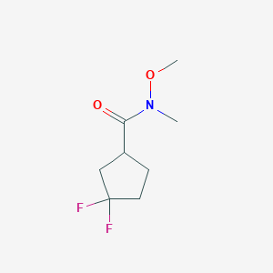 molecular formula C8H13F2NO2 B8738439 Cyclopentanecarboxamide, 3,3-difluoro-N-methoxy-N-methyl- 