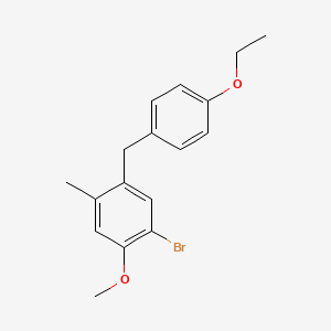 molecular formula C17H19BrO2 B8738443 1-Bromo-5-(4-ethoxybenzyl)-2-methoxy-4-methylbenzene 