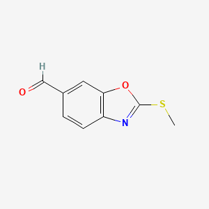 molecular formula C9H7NO2S B8738452 2-(Methylthio)benzo[d]oxazole-6-carboxaldehyde 