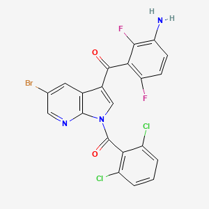 molecular formula C21H10BrCl2F2N3O2 B8738461 (3-(3-Amino-2,6-difluorobenzoyl)-5-bromo-1H-pyrrolo[2,3-b]pyridin-1-yl)(2,6-dichlorophenyl)methanone 