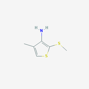 molecular formula C6H9NS2 B8738471 4-Methyl-2-(methylthio)thiophen-3-amine CAS No. 88246-46-2