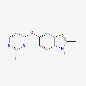 molecular formula C13H10ClN3O B8738491 5-((2-chloropyrimidin-4-yl)oxy)-2-methyl-1H-indole 