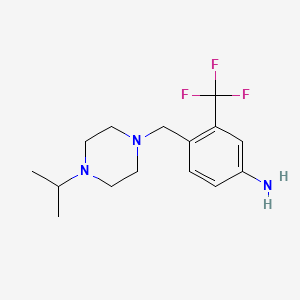 B8738552 4-(4-Isopropylpiperazin-1-ylmethyl)-3-trifluoromethyl-aniline CAS No. 853297-06-0