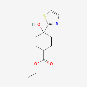 molecular formula C12H17NO3S B8738759 Ethyl 4-hydroxy-4-(thiazol-2-YL)cyclohexanecarboxylate 