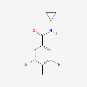 molecular formula C11H11BrFNO B8738774 3-Bromo-N-cyclopropyl-5-fluoro-4-methylbenzamide CAS No. 515131-38-1