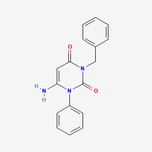 molecular formula C17H15N3O2 B8738788 6-Amino-3-benzyl-1-phenyluracil 