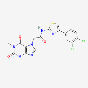 molecular formula C18H14Cl2N6O3S B8738837 N-[4-(3,4-dichlorophenyl)-1,3-thiazol-2-yl]-2-(1,3-dimethyl-2,6-dioxo-1,2,3,6-tetrahydro-7H-purin-7-yl)acetamide 