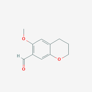 molecular formula C11H12O3 B8738847 6-Methoxy-7-chromanecarbaldehyde 