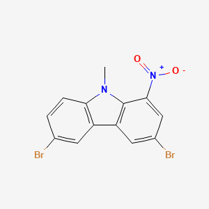 molecular formula C13H8Br2N2O2 B8738941 3,6-Dibromo-9-methyl-1-nitro-9h-carbazole CAS No. 64032-85-5