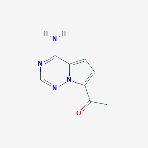 molecular formula C8H8N4O B8739017 1-{4-Aminopyrrolo[2,1-f][1,2,4]triazin-7-yl}ethan-1-one 