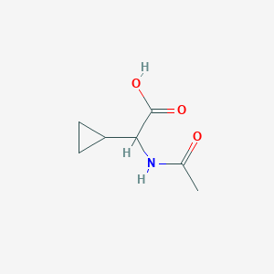 molecular formula C7H11NO3 B8739154 alpha-Acetamidocyclopropyl acetic acid 
