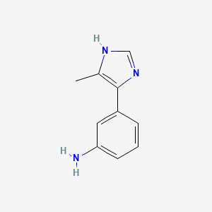 molecular formula C10H11N3 B8739229 5-Methyl-4-(3-aminophenyl)-1-H-imidazole 
