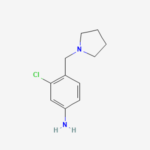 molecular formula C11H15ClN2 B8739304 3-Chloro-4-pyrrolidin-1-ylmethyl-phenylamine 