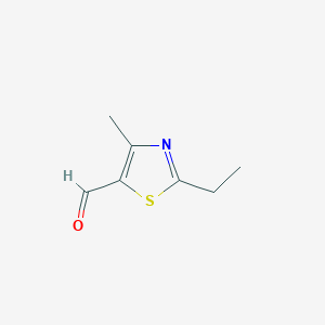 molecular formula C7H9NOS B8739393 5-Thiazolecarboxaldehyde, 2-ethyl-4-methyl- 