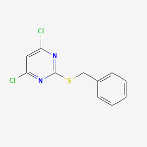 molecular formula C11H8Cl2N2S B8739397 Pyrimidine, 4,6-dichloro-2-[(phenylmethyl)thio]- CAS No. 148020-96-6