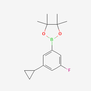 molecular formula C15H20BFO2 B8739411 2-(3-Cyclopropyl-5-fluorophenyl)-4,4,5,5-tetramethyl-1,3,2-dioxaborolane 