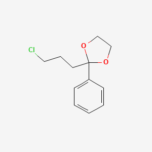 molecular formula C12H15ClO2 B8739467 2-(3-Chloropropyl)-2-phenyl-1,3-dioxolane 