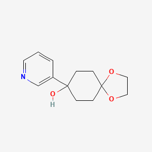 molecular formula C13H17NO3 B8739599 4-Hydroxy-4-(3-pyridyl)cyclohexanone ethylene acetal 