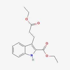 molecular formula C16H19NO4 B8739623 Ethyl 3-(3-ethoxy-3-oxopropyl)-1H-indole-2-carboxylate 