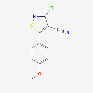 molecular formula C11H7ClN2OS B8739660 3-Chloro-5-(4-methoxyphenyl)-1,2-thiazole-4-carbonitrile CAS No. 647016-61-3