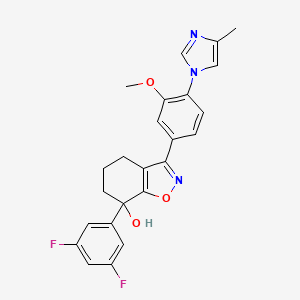 molecular formula C24H21F2N3O3 B8739712 7-(3,5-difluorophenyl)-3-(3-Methoxy-4-(4-Methyl-1H-iMidazol-1-yl)phenyl)-4,5,6,7-tetrahydrobenzo[d]isoxazol-7-ol 