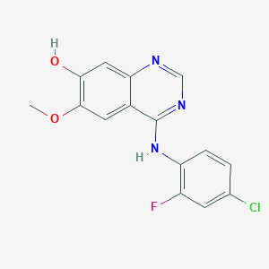 molecular formula C15H11ClFN3O2 B8739771 4-(4-Chloro-2-fluorophenylamino)-7-hydroxy-6-methoxyquinazoline CAS No. 193001-59-1