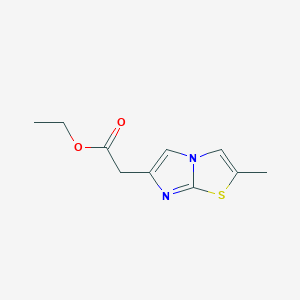 molecular formula C10H12N2O2S B8739857 Ethyl 2-(2-methylimidazo[2,1-b]thiazol-6-yl)acetate 
