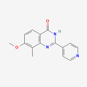 molecular formula C15H13N3O2 B8739888 7-Methoxy-8-methyl-2-pyridin-4-yl-quinazolin-4-ol CAS No. 922520-26-1