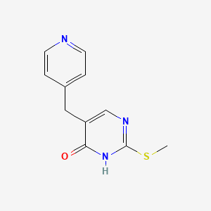 molecular formula C11H11N3OS B8740023 2-(Methylsulfanyl)-5-[(pyridin-4-yl)methyl]pyrimidin-4(3H)-one CAS No. 64107-41-1