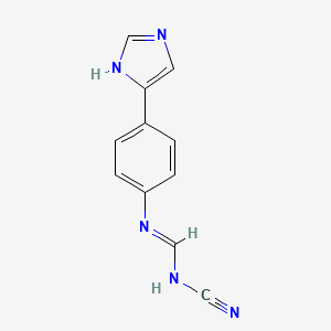 molecular formula C11H9N5 B8740043 N-cyano-N'-[4-(1H-imidazol-5-yl)phenyl]methanimidamide CAS No. 83184-32-1