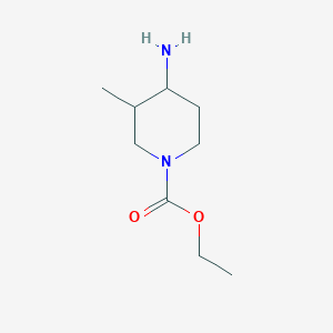 molecular formula C9H18N2O2 B8740055 4-Amino-1-carbethoxy-3-methylpiperidine 