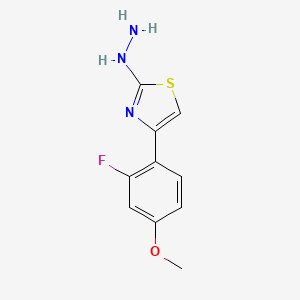 molecular formula C10H10FN3OS B8740061 4-(2-Fluoro-4-methoxyphenyl)-2-hydrazinylthiazole CAS No. 886504-40-1