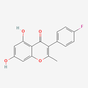molecular formula C16H11FO4 B8740112 3-(4-Fluorophenyl)-5,7-dihydroxy-2-methyl-4H-1-benzopyran-4-one CAS No. 62881-65-6