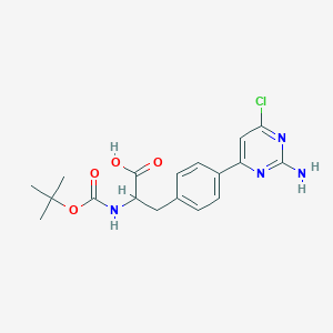 molecular formula C18H21ClN4O4 B8740135 (S)-3-[4-(2-Amino-6-chloropyrimidin-4-yl)phenyl]-2-[(tert-butoxycarbonyl)amino]propionic acid 