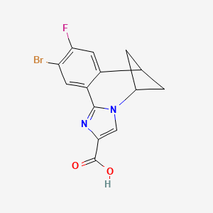 molecular formula C14H10BrFN2O2 B8740164 10-Bromo-9-fluoro-6,7-dihydro-5H-5,7-methanobenzo[c]imidazo[1,2-a]azepine-2-carboxylic acid 