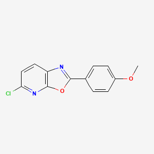molecular formula C13H9ClN2O2 B8740265 5-Chloro-2-(4-methoxyphenyl)oxazolo[5,4-B]pyridine 