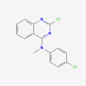 molecular formula C15H11Cl2N3 B8740273 4-Quinazolinamine, 2-chloro-N-(4-chlorophenyl)-N-methyl- CAS No. 827030-35-3