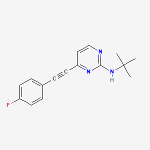 molecular formula C16H16FN3 B8740281 2-tert-Butylamino-4-[4-fluoro-phenylethynyl]pyrimidine CAS No. 876521-23-2
