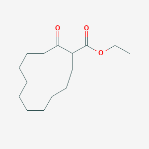 molecular formula C15H26O3 B8740399 Cyclododecanecarboxylic acid, 2-oxo-, ethyl ester CAS No. 4017-60-1